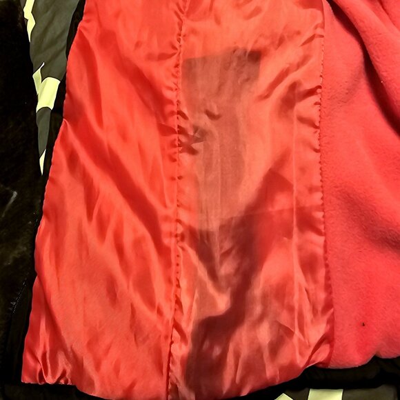 Girls Warm Puffer Jacket With Faux Fur Hood Star Print Size 7/8 - Picture 7 of 15